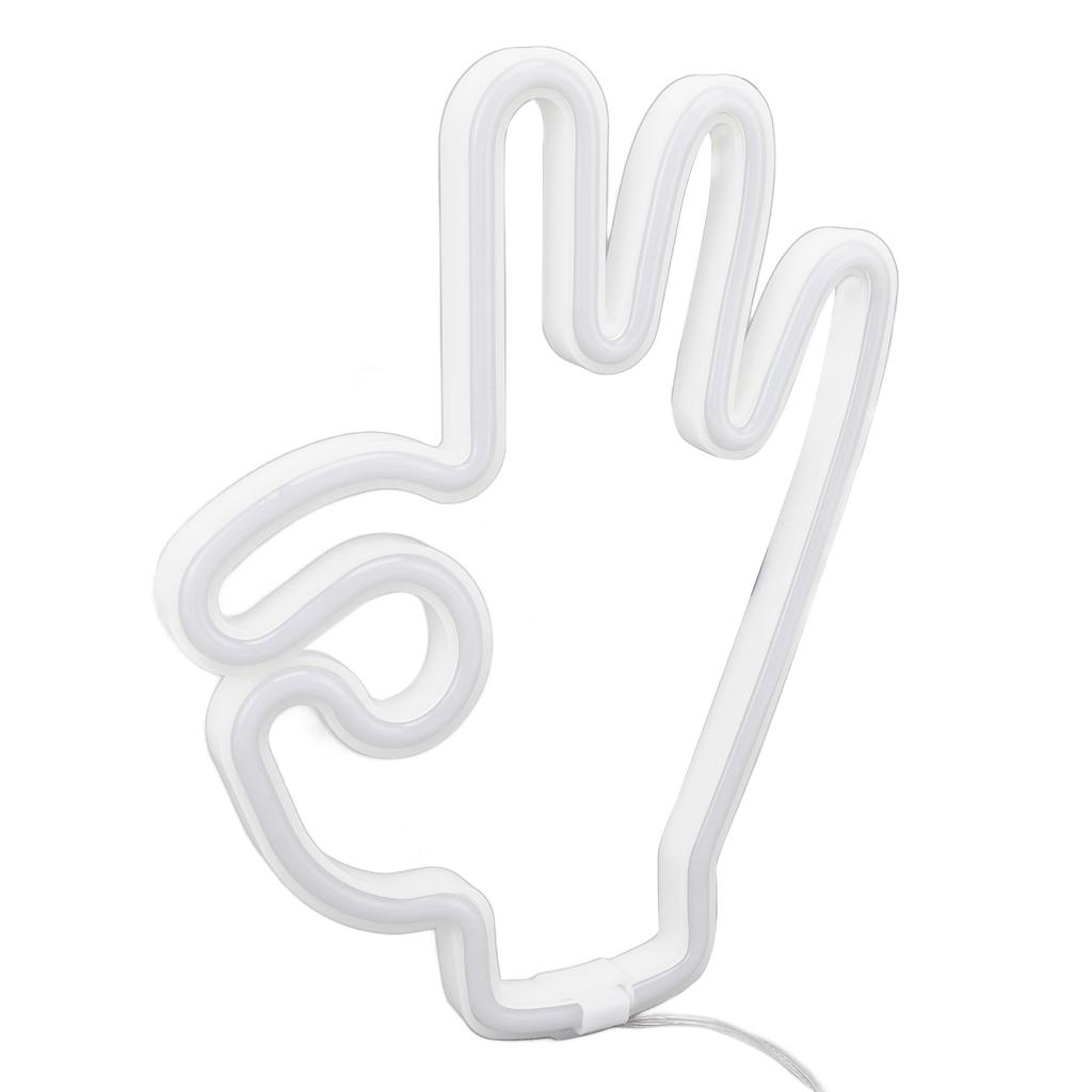 Hand Finger Neon Light OK Shaped LED Neon Sign Battery USB and Battery Powered Wall Decor Light for Home Bedroom
