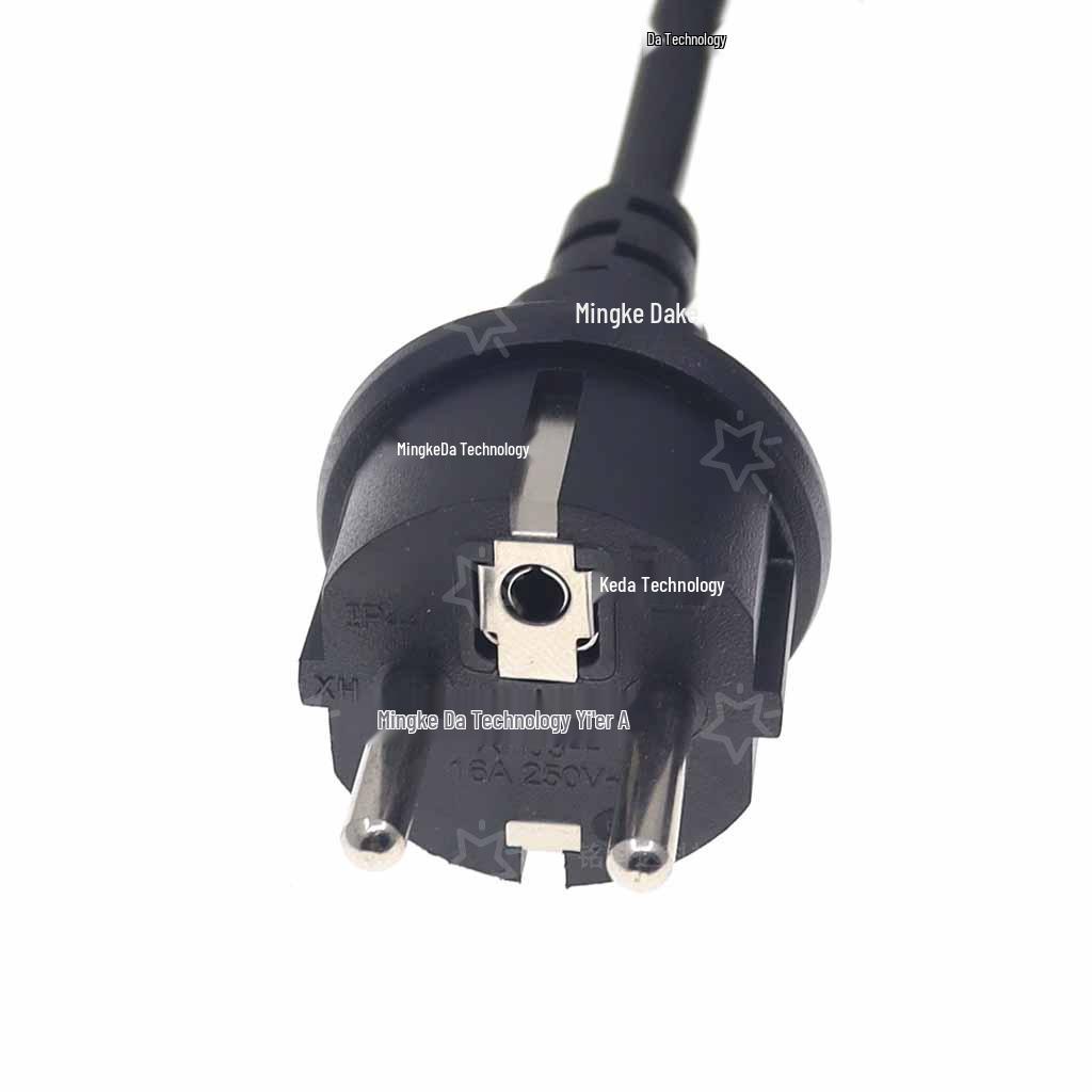 German Standard Male To Female Power Extension Cord with Waterproof Cover, EU 4.8 Two-Pin Plug, 16A 250V Socket