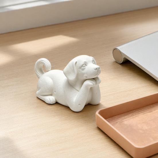 3D Printed Dog Figurine Cute Puppy Figures Small Animal Figurines Realistic Detailed Puppy