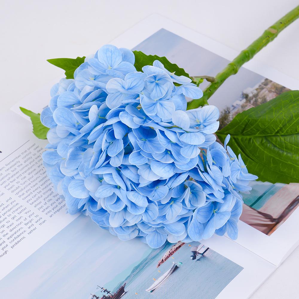 Simulated 3D Feel Large Hydrangea, Wet Feeling High-End Home Living Room Decoration Wedding Flower Arrangement Hydrangea Fake Flower