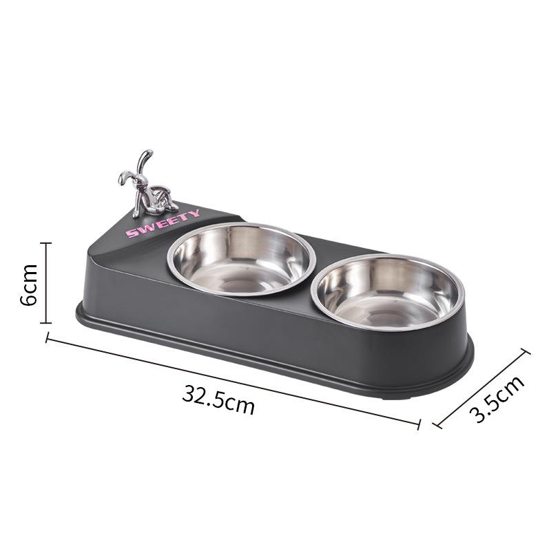 Miska dla zwierząt ze stali nierdzewnej podwójna miska dla kota i miska dla psa antypoślizgowa i odporna na przewracanie miska dla zwierząt miska na karmę dla kota miska na karmę dla psa