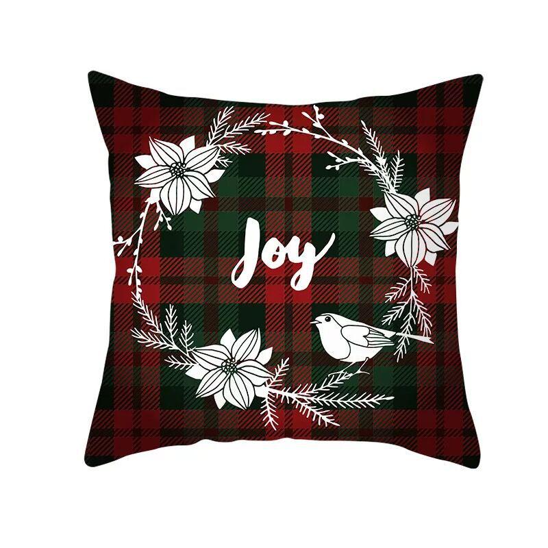 Classic Red Plaid Christmas Pillowcase Festive Home Decoration Gift Pillow Cushion Cover