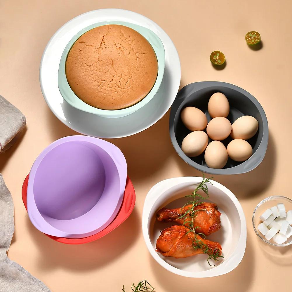 2Pc Silicone Cake Mold Tray Pans Round Square Baking Mold Kitchen Silicone Nonstick Baking Pans Reusable Cake Pans Bakingt Tools