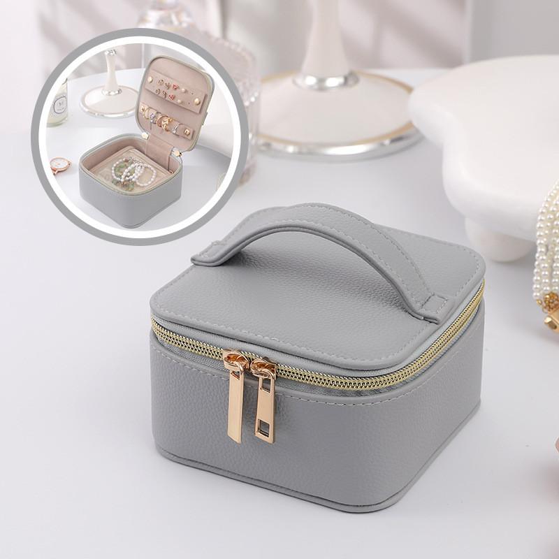Minimalist Leather Jewelry Organizer With Multiple Compartments For Travel And Gift Giving