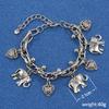Vintage Kupfer Goldfarben Fußkettchen für Damen Elefantenanhänger Charms Kastenketten Strand Sommer Fußknöchel Armband Schmuck