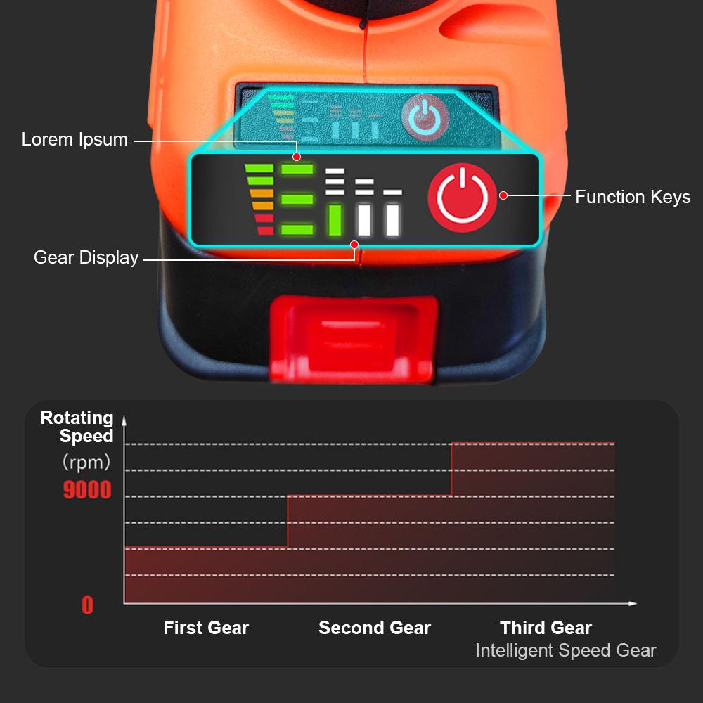 Brushless Cordless Impact Angle Grinder 125mm Variable Speed For 18V Battery DIY Power Tools Cutting Machine Polisher No Battery