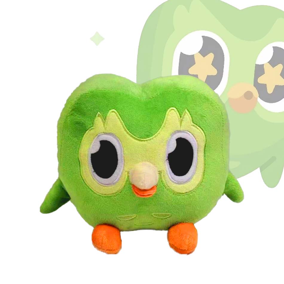 Green Duolingo Owl Plush Toy Duo Plushie Of Duo The Owl Cartoon Anime Owl Doll Soft Stuffed Animal Toy Children Birthday Gift