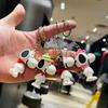 Snoopys Series Figures Keychains Cartoon Dog PVC Model Charm Keychain Cute Bag Decoration Ornaments Funny Birthday Gifts