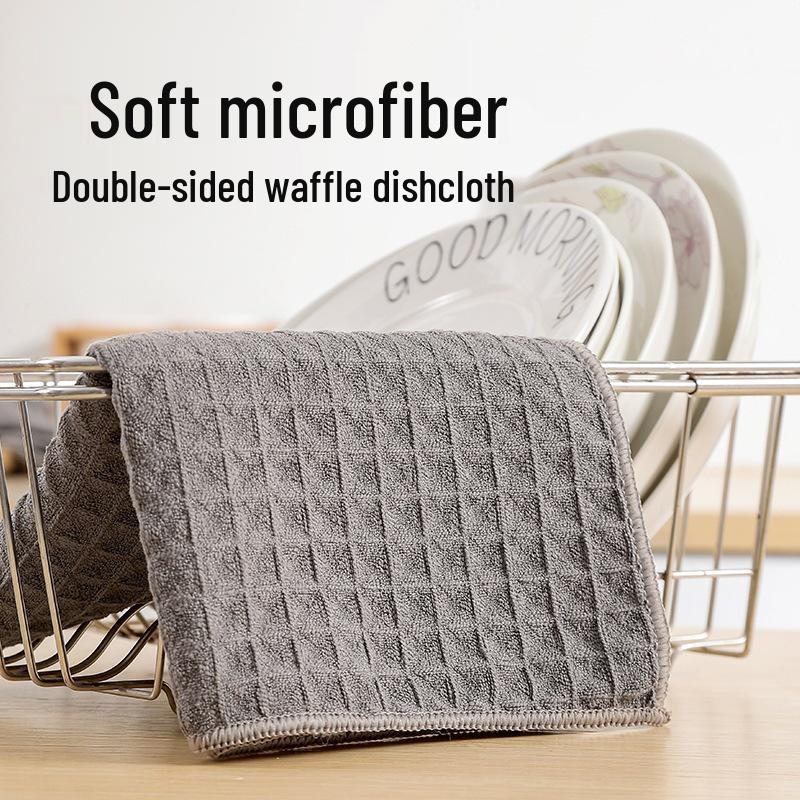 Absorbent Lint-Free Waffle Weave Dishcloth: Non-Stick, Easy Clean, Perfect for Kitchen, Table & Dishwashing
