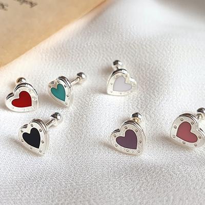 Women's 925 Silver Heart Pastel Epoch Thick Piercing