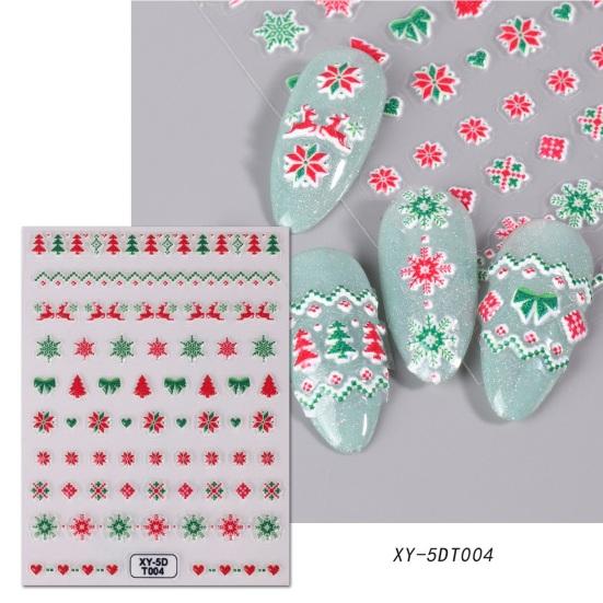 

1 Sheet Christmas Nail Sticker 5D Relief Snowman Snowflake Designs Gift Nail Art Decals