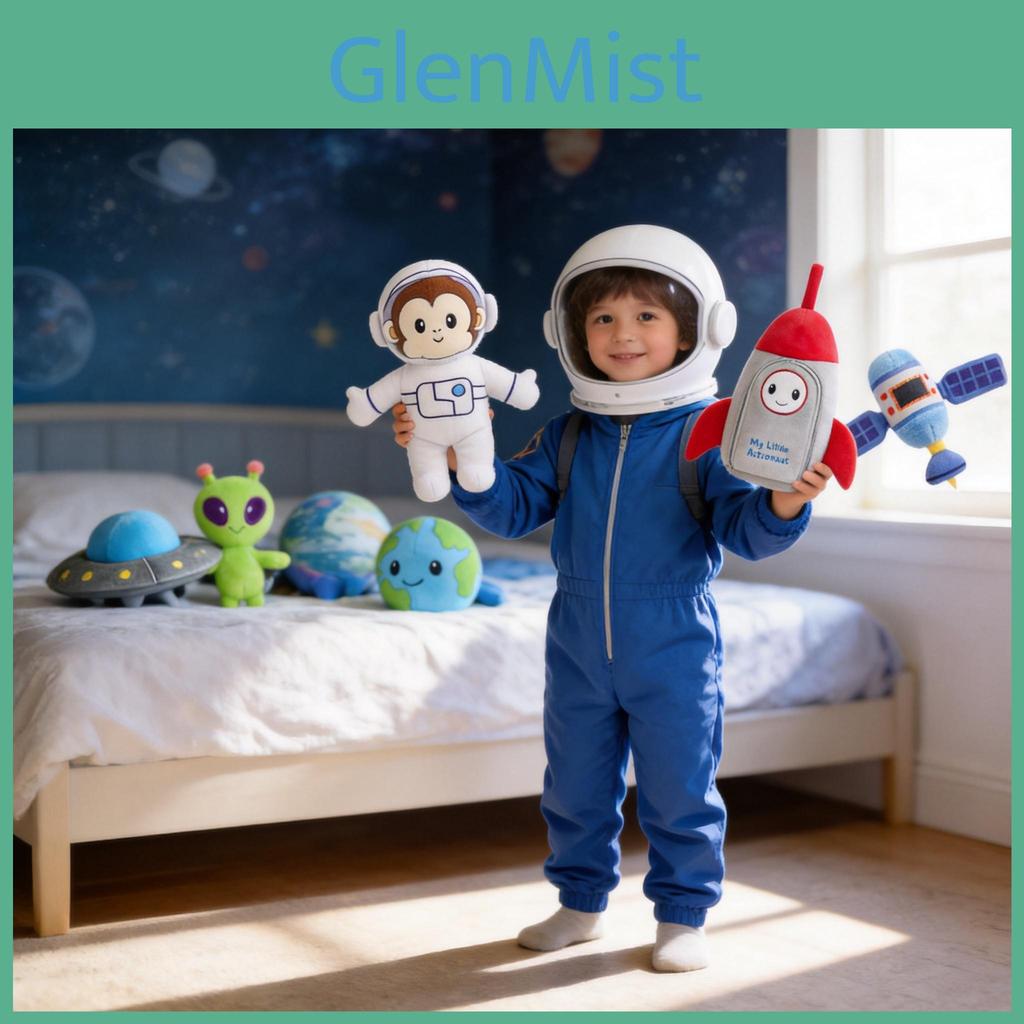 Space Monkey Plush Set With Interactive Toy For Family Role Play And Cuddle