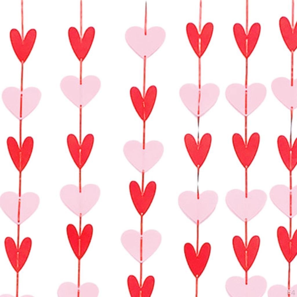 Felt Heart Garland Banner Valentines Day Decoration Wall Decor Romantic for