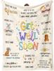 Get Well Soon Flannel Throw Blanket Inspirational Healing Quotes Cute Cartoon Gift Blanket For Sick Friends Family