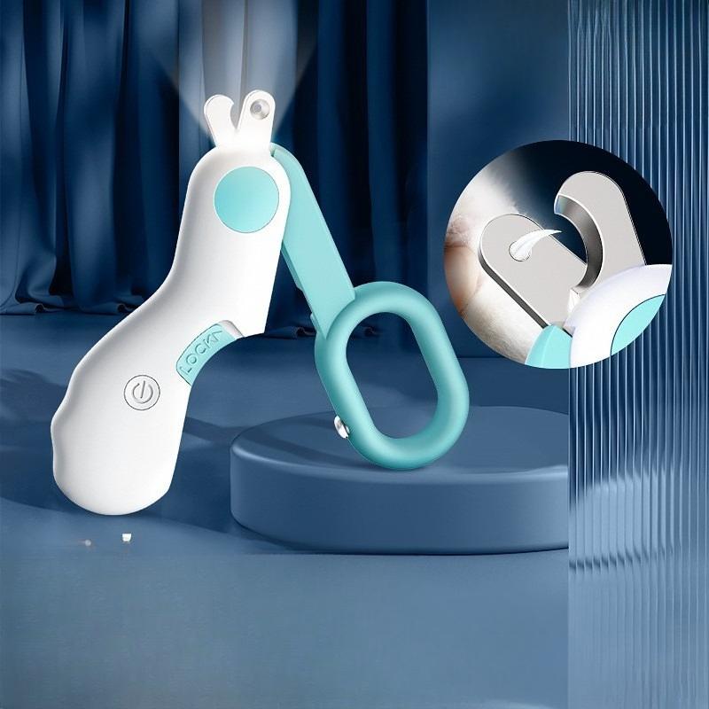 Pet Nail Clippers, Cat and Dog Nail Scissors, Nail Shears for Pets, Bloodline Nail Trimmers LED round hole cutter