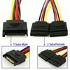 SATA 15pin Male To 2 X SATA 15pin Female Hard Disk Power Cable Serial ATA Y Splitter Dual Extension Cord Adapter Connector