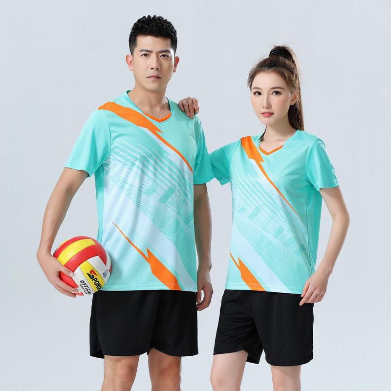 Quick-Dry Unisex Volleyball & Badminton Sports Set: Short Sleeve Jersey