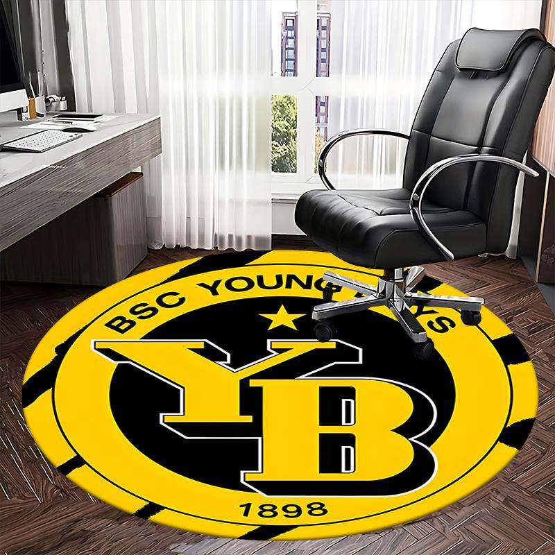 

BSC Young Boys,1898 Chair mat Round Rug Office carpet, Machine Washable, Non slip, Suitable for Living Rooms, Bedrooms 120cm