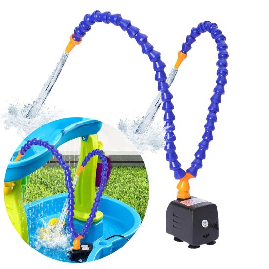 

Water Pump for Water Table Silent Water Table Pump with Dual 360-Degree Adjustable Tubes Kids Outdoor Water Table Accessories Pump for Water Play A
