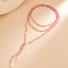 Vintage Beads Necklace Women Stackable Adjustable Sweater Chain Jewelry Accessories