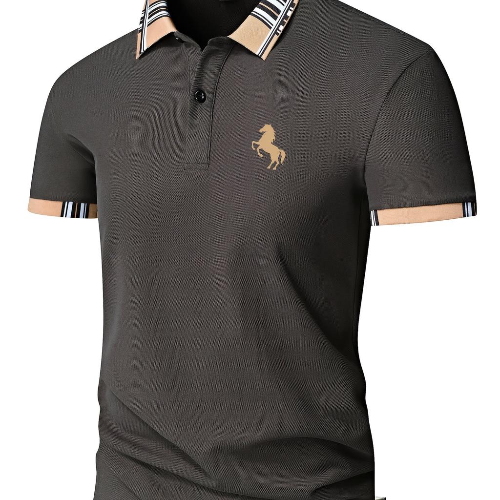  Casual Business Men'S Print Polo Shirt with Short Sleeves New Summer Fashion
