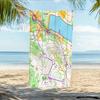 1 stuks Oriëntatieloop Wedstrijd Kaart Print Strandlaken Topografische Hoogtelijnen Kaart Microvezel Sneldrogend Zandvrij Grote Handdoek Buiten