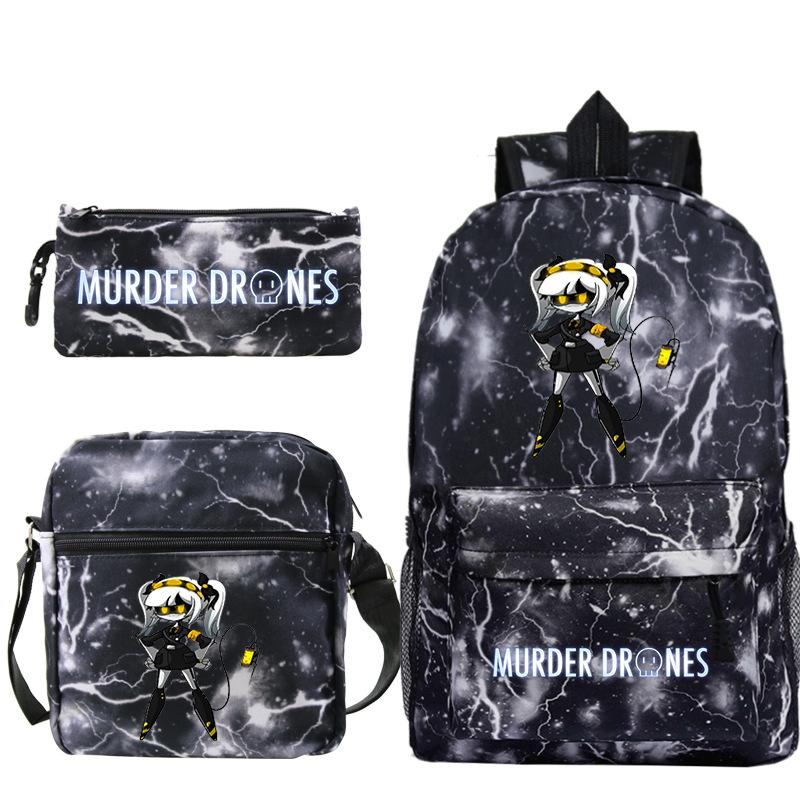 Murder Anime Peripheral Printed Children's School Bag Set Cross-border Leisure Student Backpack Three-piece Set