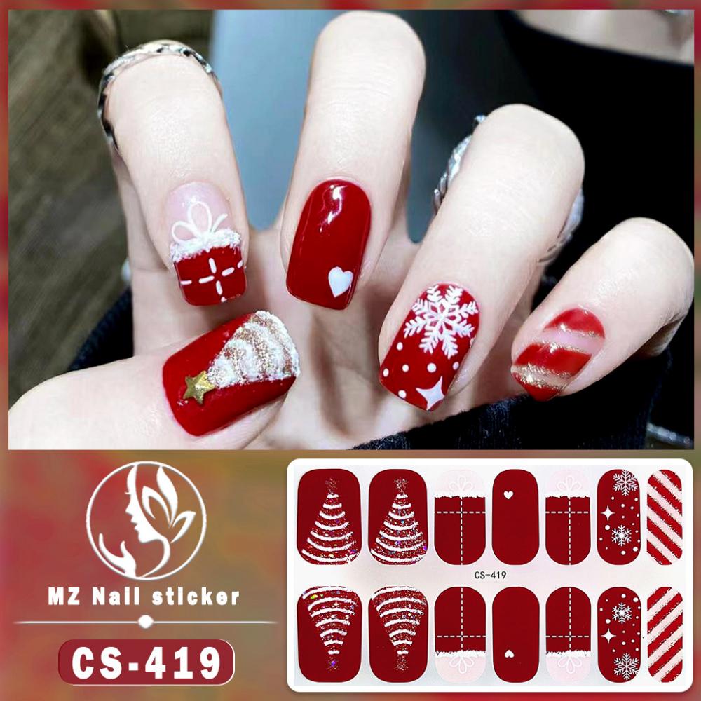 Christmas Waterproof No-bake Gel Nail Polish Film Full Sticker European and American Style Nail Film Sticker Nail Film Sticker