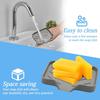 BokWin 1 Pack Silica Gel Soap Dish with Drain, Self Draining Soap Tray for Shower, Bathroom and Kitchen Sink Organizer, Bar Soap Holder, Grey,