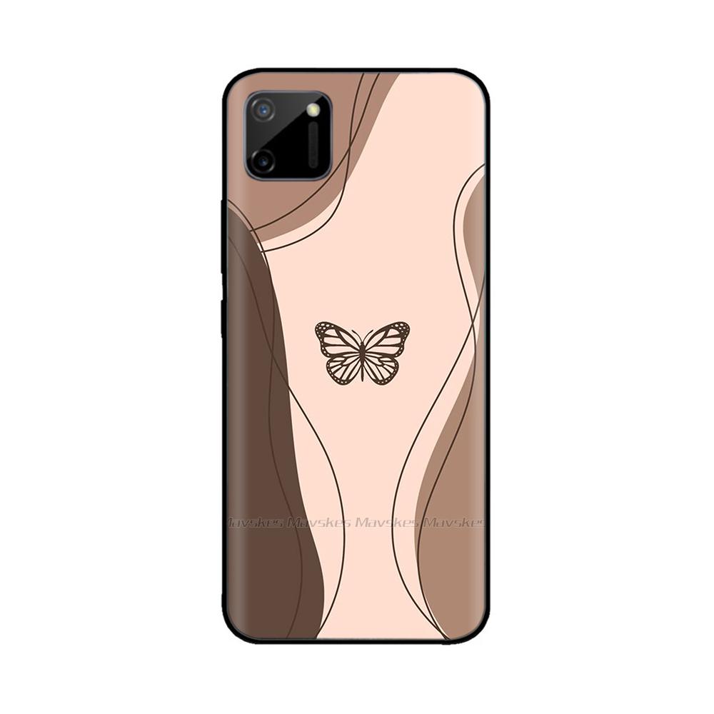 For Oppo Realme C11 RMX2185 Case Cover For Realme C11 2021 RMX3231 Flowers Soft Liquid Silicone Phone Shell for RealmeC11 Coque