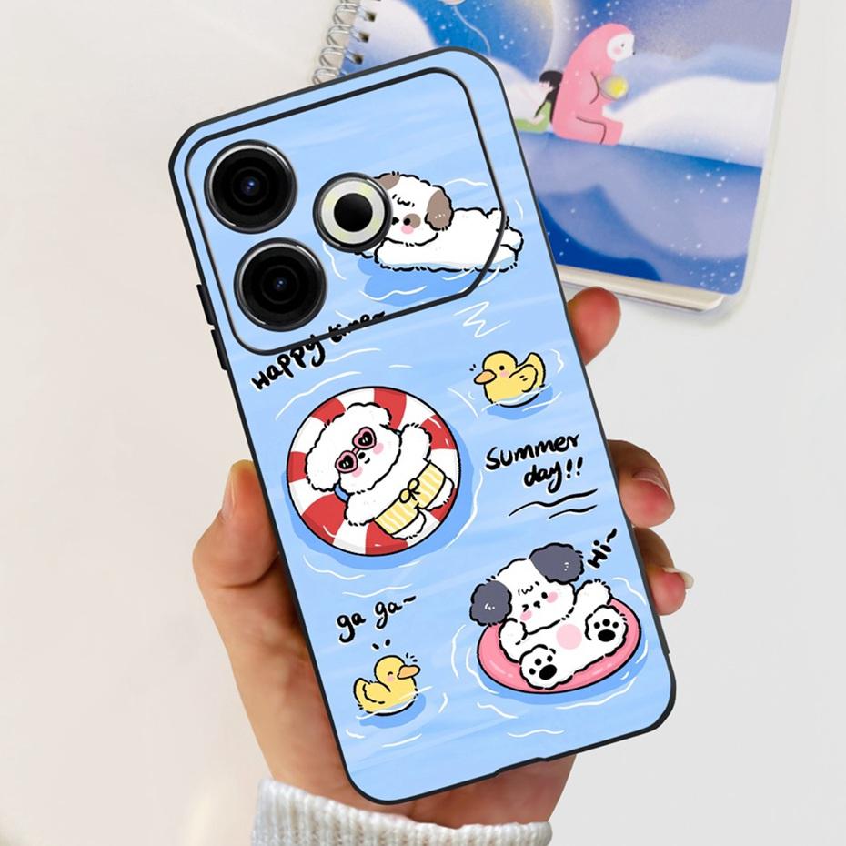2024 Fashion Case For Tecno Pova 6 Neo Black Silicone Soft TPU Back Cover For Tecno Pova 6Neo 4G Phone Cases