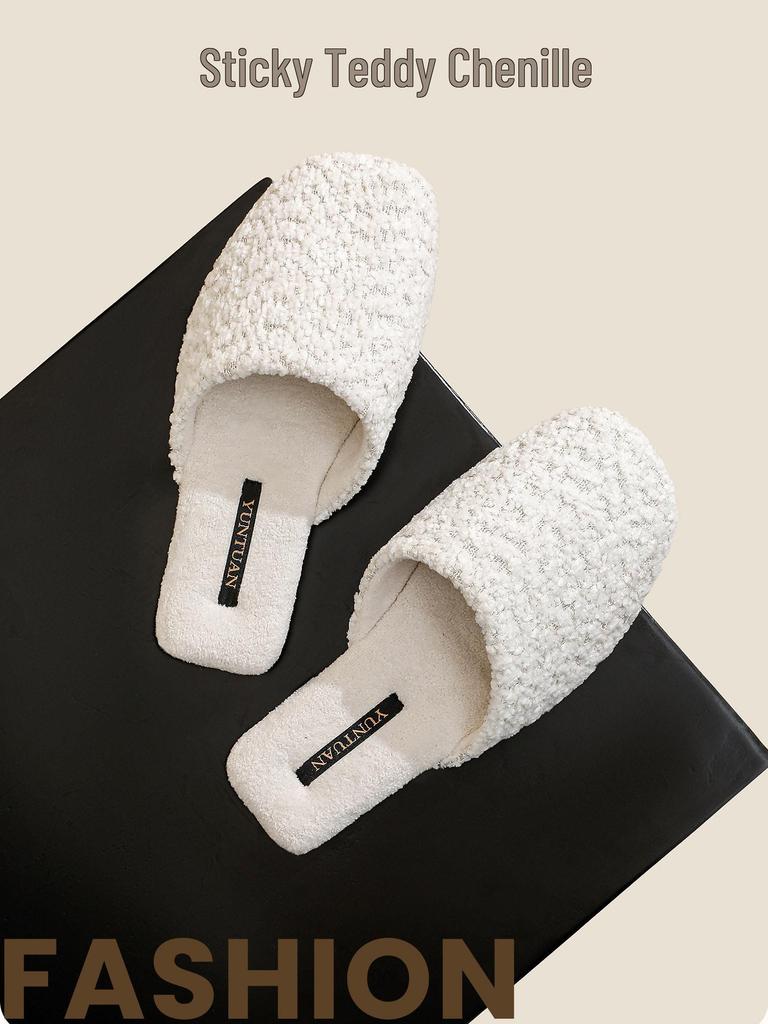 Weiche Samt-Indoor-Hausschuhe mit Anti-Rutsch-Sohle für Damen & Herren - Warm, hautfreundliche Baumwolle für Herbst & Winter