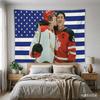 Hockey Patriotischer Wandteppich US-Flagge Sportdruck Polyester Wandbehang für Schlafzimmer Eishockey-Fan und Patriotische Heimdekoration