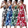 Women's Floral One-Shoulder Slit Maxi Dress - Sexy Vacation Style for Spring/Summer