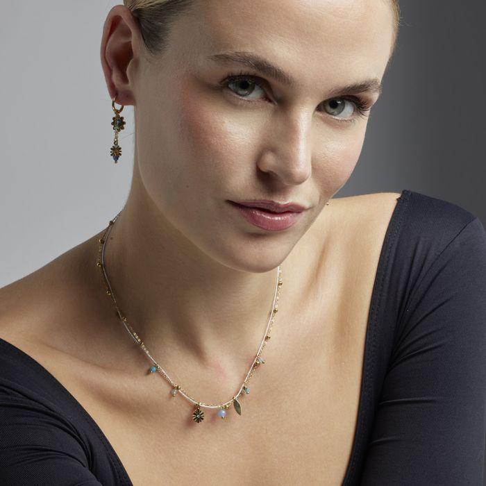 Collier Luxenter avec cristal bleu finition or 18k - Thase