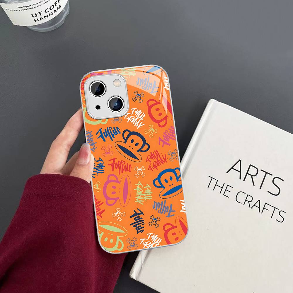 Classic Fashion Logo P-Paul F-Frank Tempered Glass For Iphone 14 13 12 11 Pro Mini XS MAX 14Plus X XS XR Cover