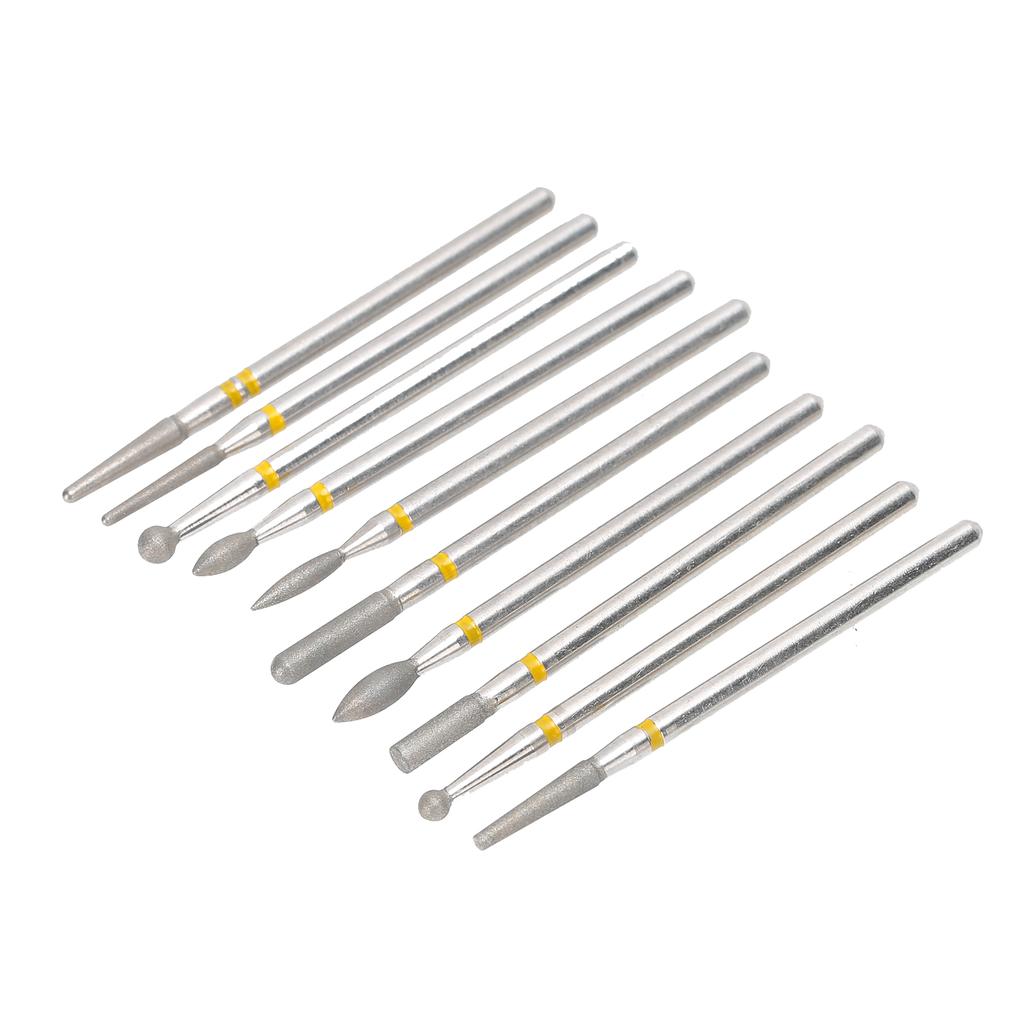 10Pcs Nail Drill Bits Milling Burr Grinder Multi Shape Removal Polishing Manicure Tools