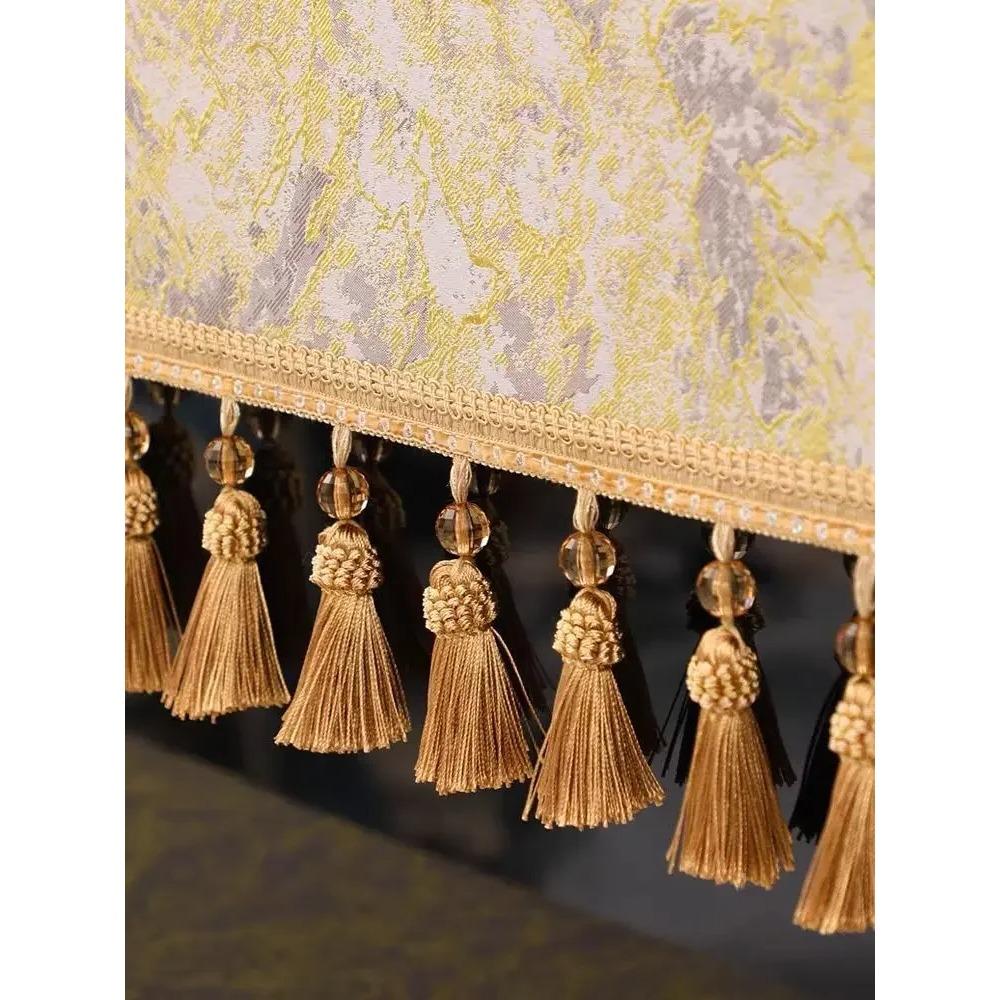 Hanging Bead Tassel Piano Half Cover Relief Jacquard Piano Key Dustproof Towel Electronic Keyboard Protective Case Bench Cushion