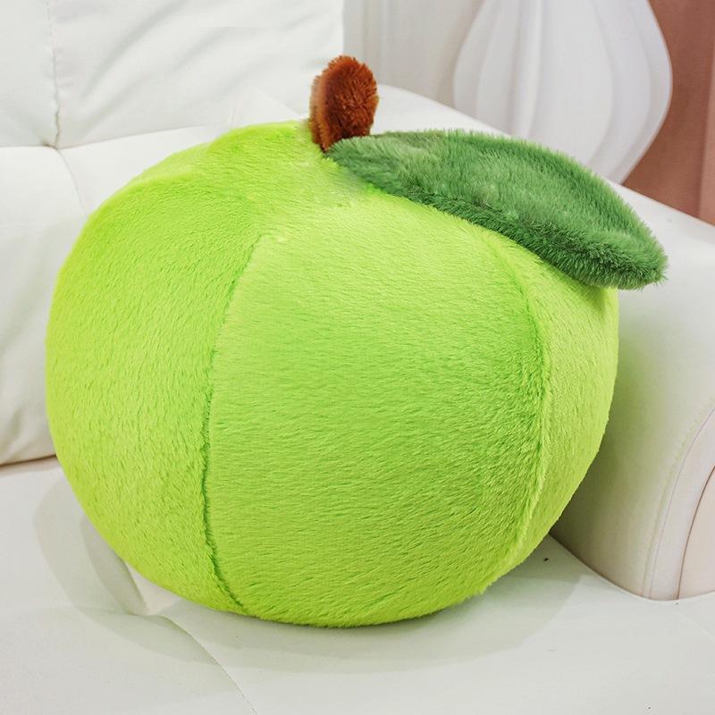 Мультяшный Фрукт Зеленое Яблоко Декоративная Подушка Плюшевая Игрушка Кукла Красное Яблоко Кукла Домашняя Подушка Кукла-Девочка 18cm（0.1kg） зеленого яблока