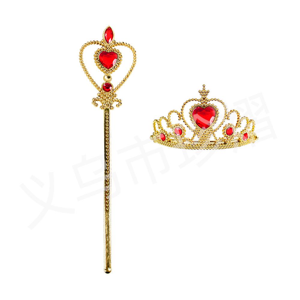 Elsa-Inspired Frozen Princess Accessory Set: Crown, Magic Wand, Necklace, Gloves, and Ring