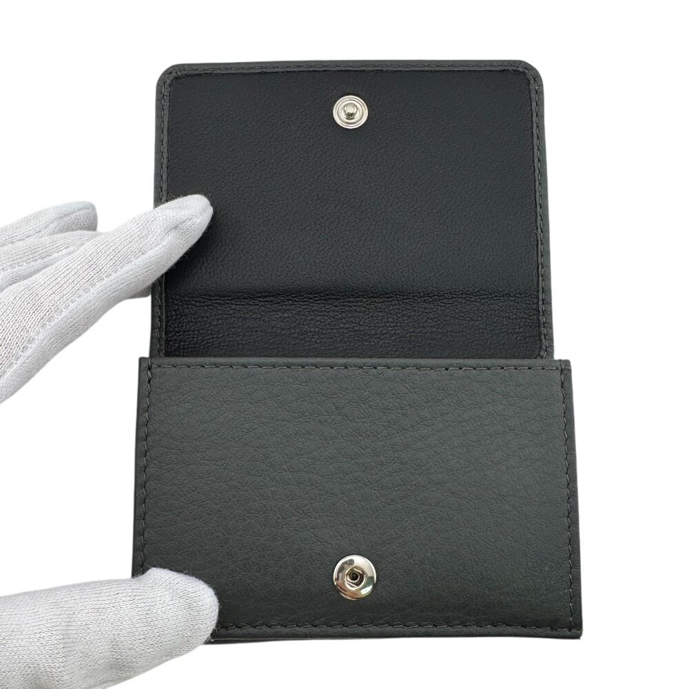 BALENCIAGA 551921 Compact wallet leather Every day Tri-fold wallet Dark gray leather Used