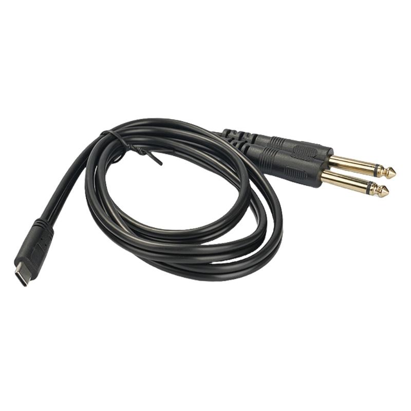 USB C To Single/Double 6.35mm Cable Type C To 1/4inch Connection Adapter Cord for Amplifiers and Speakers 1m