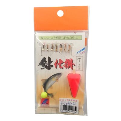 Fairy Ayu Drifting Fishing Set Assorted Float Size Ayu Hooks Rig, 7-Piece (with Horns), Colors, 2.8