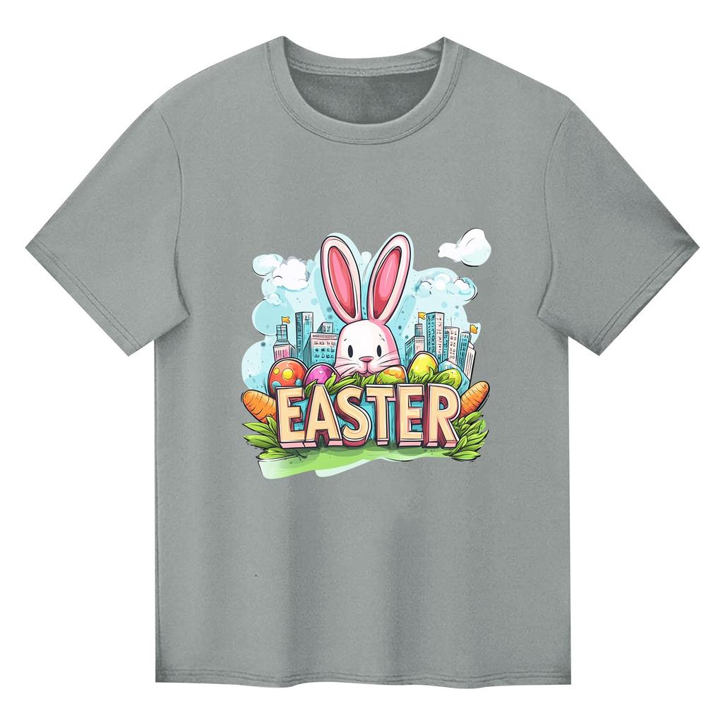 Barn Tryckt Kortärmad Rundhalsad Casual Bekväm Lös Lätt Topp