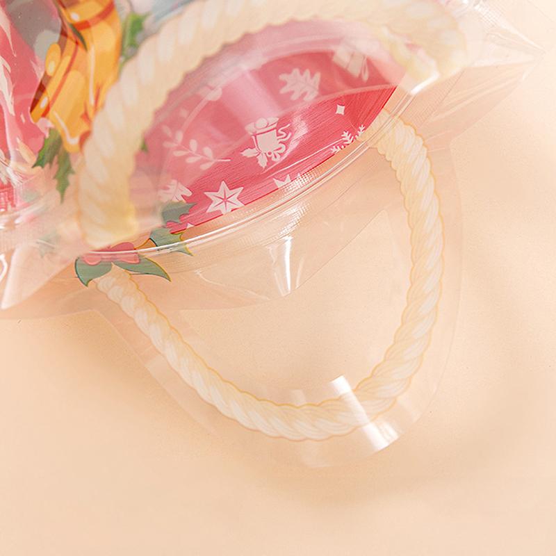 10 Pcs Christmas Candy Bag Biscuit Plastic Handbag Cartoon Elk Snow Man Pattern Christmas Party Packaging Bag Xmas Supplies