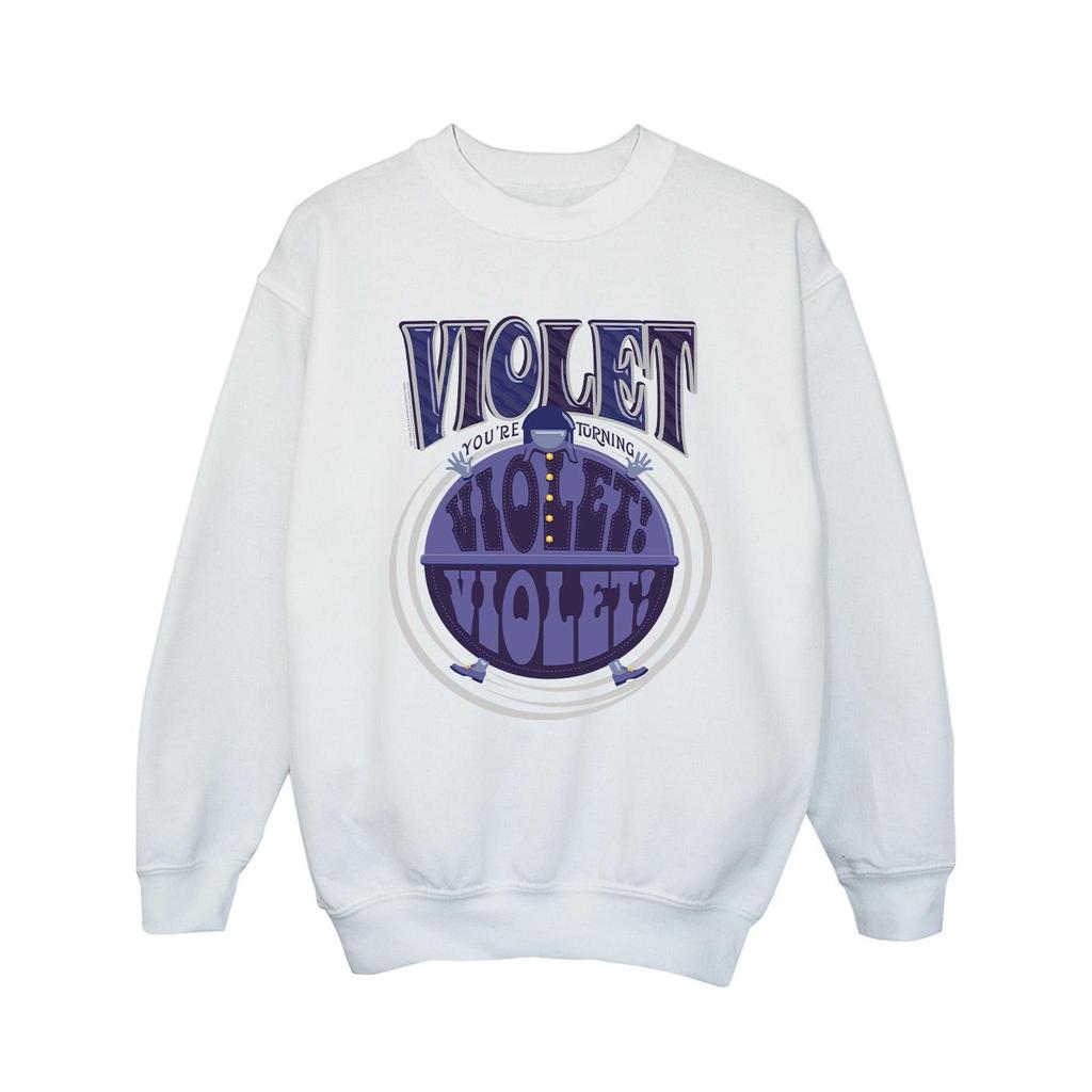 Willy Wonka Girls Violet Turning Violet Sweatshirt