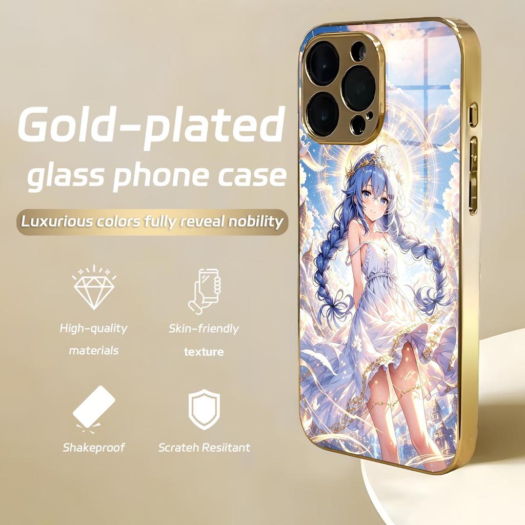 Mushoku Tensei Phone Case For iPhone17 16 16e 15 14 13 12Plus Mini Pro Max Electroplated glass Phone Case