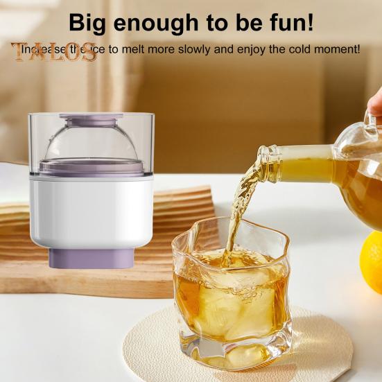 Silicone Sphere Ice Mold Easy Release Circle Ice Hockey Mold with Lids Slow Melting Spherical Ice Makers for Whiskey Cocktails Bourbon