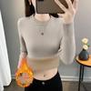 2025 Autumn/Winter Women's Plus Size Knit Fleece One-Piece Sweater: Slimming, Warm, Stylish Base Layer Top