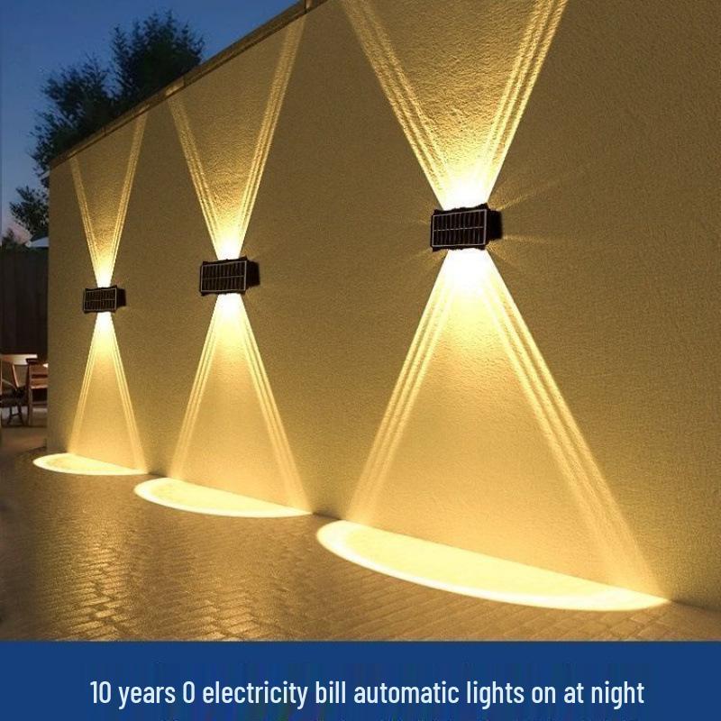 Waterproof Solar Garden Wall Light: Up/Down Outdoor Fence Decor